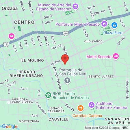 Dentista Orizaba, Veracruz. map