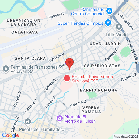 Odontocáritas Popayán map