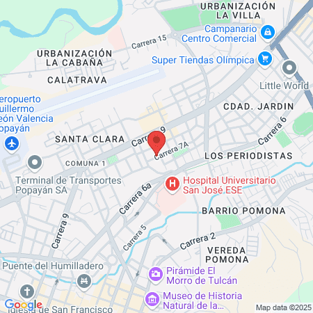 Odontologos En Popayán map