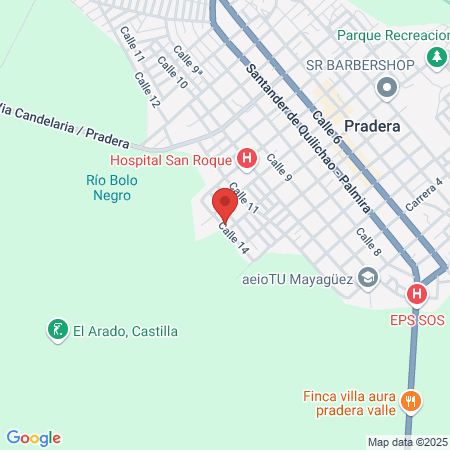 Aguaclara,vía Pradera cancha de fútbol map