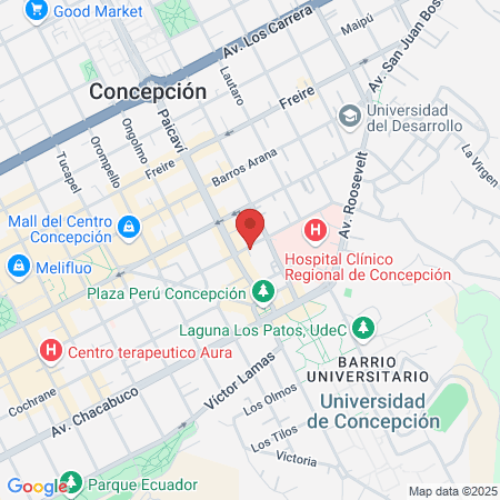 Centro Ambulatorio de Salud Mental y Psiquiatría Infanto Adolescente, Hospital Regional Guillermo Grant Benavente, Concepción. map