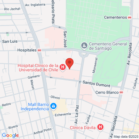 Servicio de Urgencia Hospital Clínico Universidad de Chile map