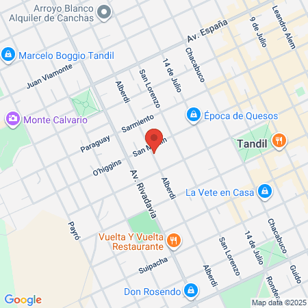 Electrofitness Tandil map