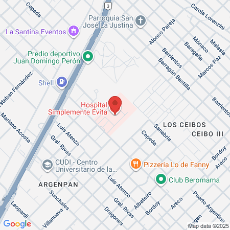 Hospital Simplemente Evita map