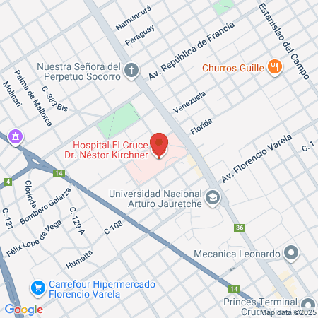 Hospital El Cruce Dr Néstor Kirchner map