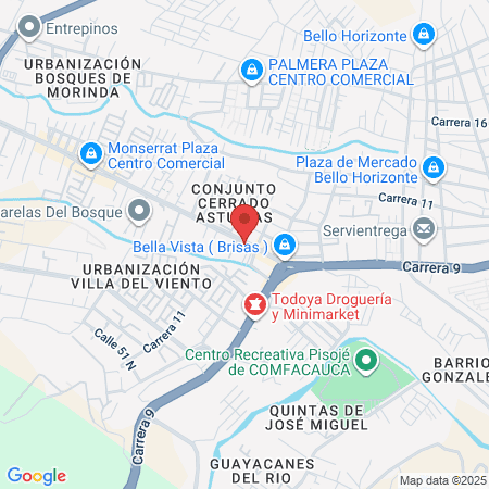 Track Popayán Centro Quiropráctico map