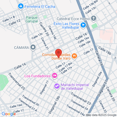 Vacunación Covid 19 Hospital Rosario Pumarejo De Lopez map