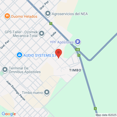 Taekwondo Obera Misiones map