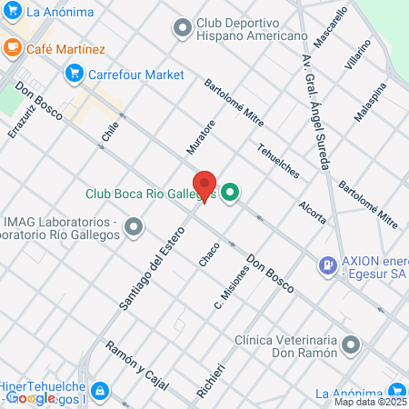 Veterinaria Tehuelches map