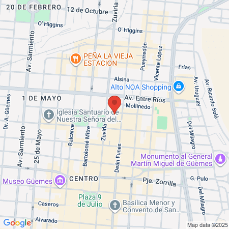 Enfermería Parque Bicentenario map