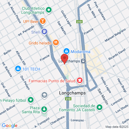 Buenos Muchachos Longchamps map