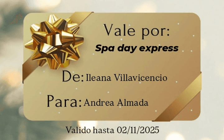 Gift card spa day express. Ileana Villavicencio