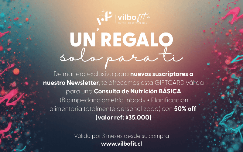 Consulta Nutrición BÁSICA 50% desc. - Solo para nuevos suscriptores a Newsletter