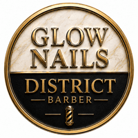 Glow Nails & District barber  logo