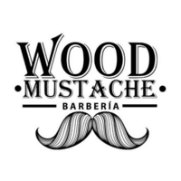  WOOD MUSTACHE BARBERIA logo