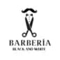 barberia manicure y pedicure black and white logo
