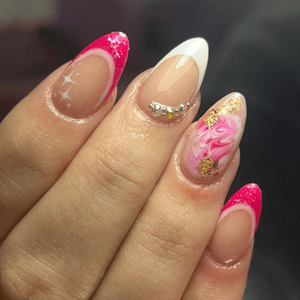 Uñas esculpidas en polygel largo 1 y 2