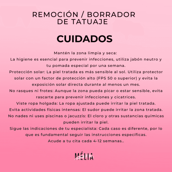 Borrador laser de tatuaje (10-25cms)