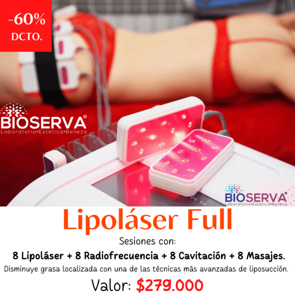 Lipoláser Full Reductivo / Reafirmante ( 8LL+8RF+8CV+8DL) 8 Sesiones