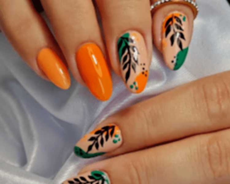 Esculpidas con Poly Gel con Nail art