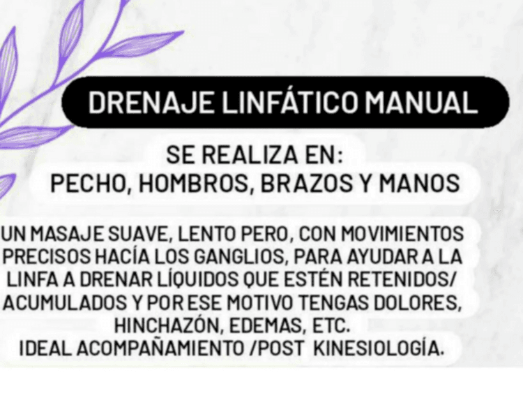 Drenaje Linfático Manual (Pecho, hombros, brazos y manos) 1 sesión.