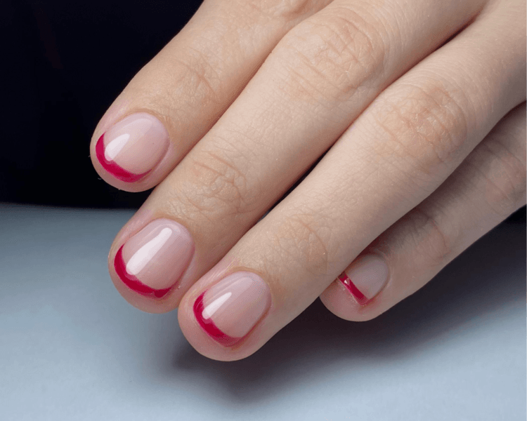 Esmaltado Permanente Diseño Francesas Simple