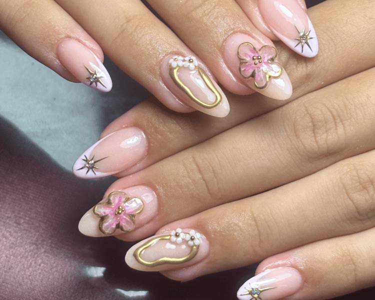 Service de uñas esculpidas en acrilico largo 1 y 2