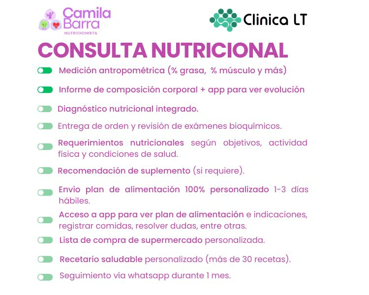 Consulta Nutricional Clínica y Deportiva