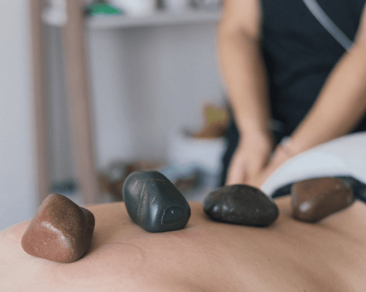 Descontracturante de espalda + piedras calientes