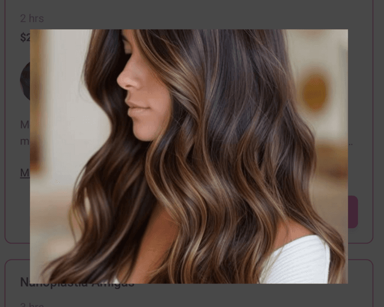 Mechas balayage color miel + keratina + corte