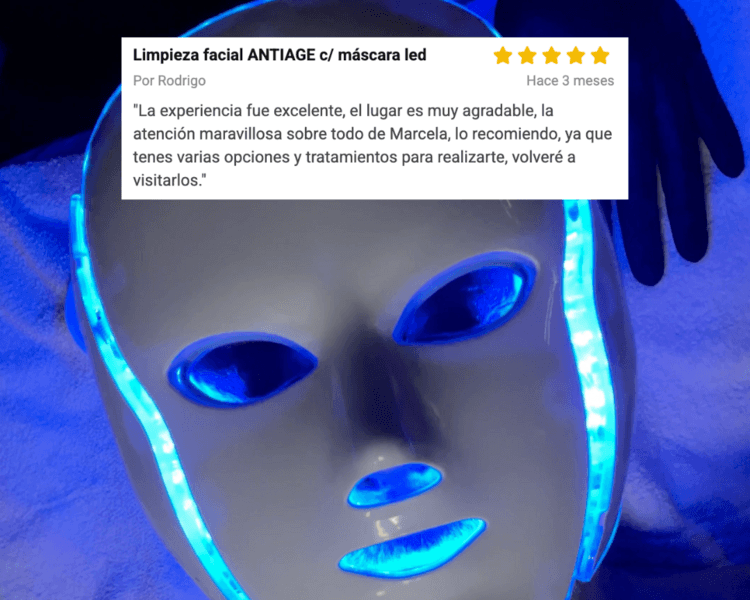 Limpieza facial ANTIAGE c/ máscara led
