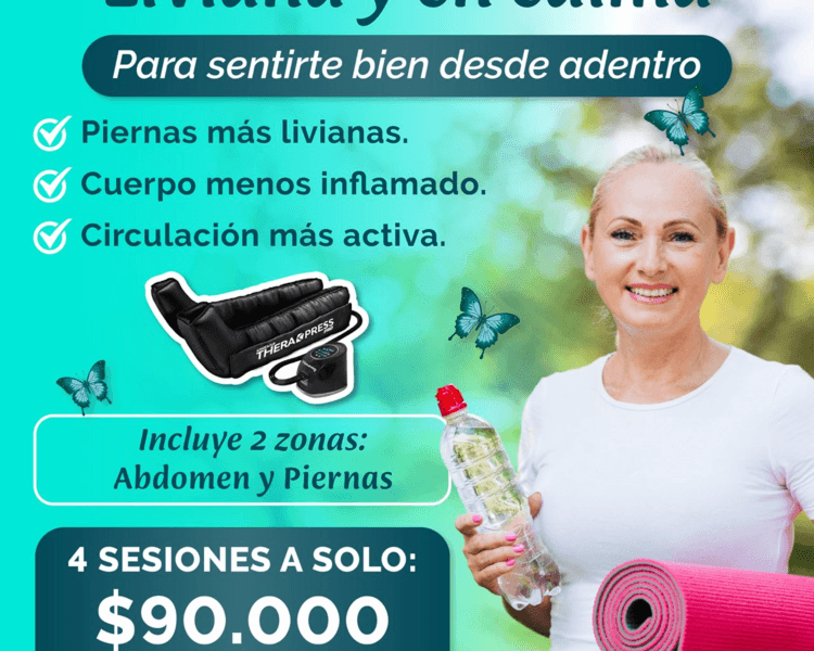 PACK PRESOTERAPIA 30 MINUTOS (LIVIANA Y EN CALMA)