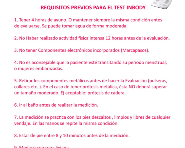 Bioimpedanciometría (InBody)