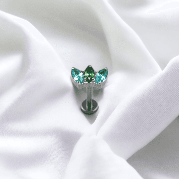 Labret marquesa cristales verde y azul (COD 545)