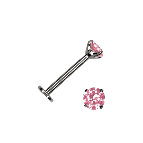 Labret prong zircón rosa (COD 121)