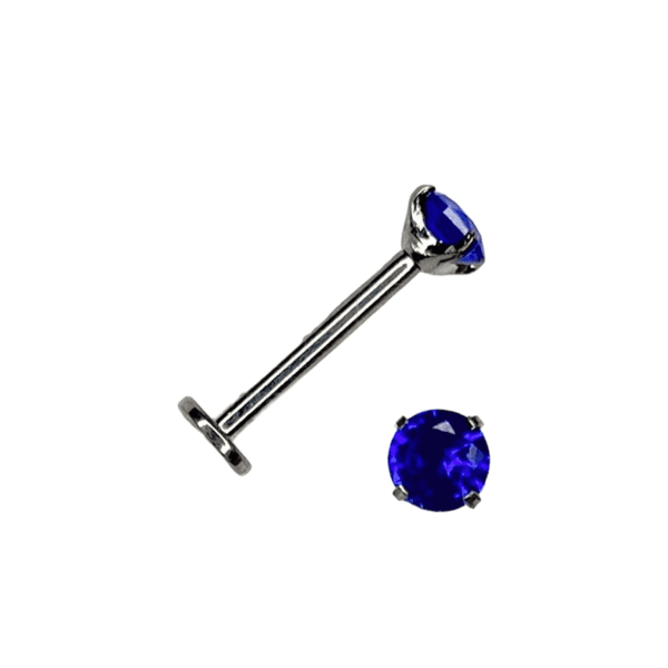 Labret prong zircón azul (COD 122)