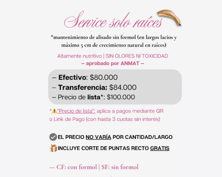 Solo RAÍCES del Alisado SIN formol + Láser— Efvo💵 (Seña de $30.000 x transferencia✅)