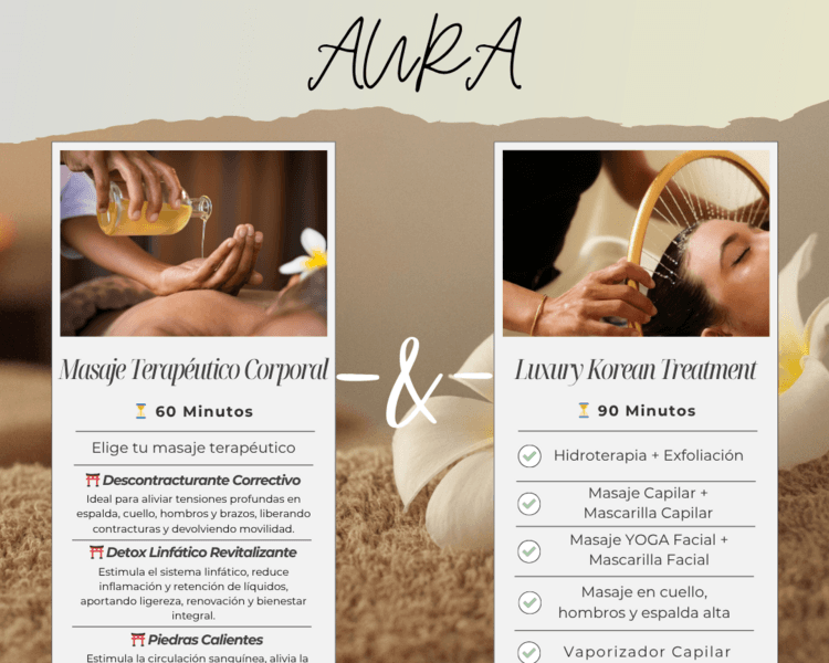 🌿 Paquete Aura: Masaje Terapéutico + Luxury Korean Treatment