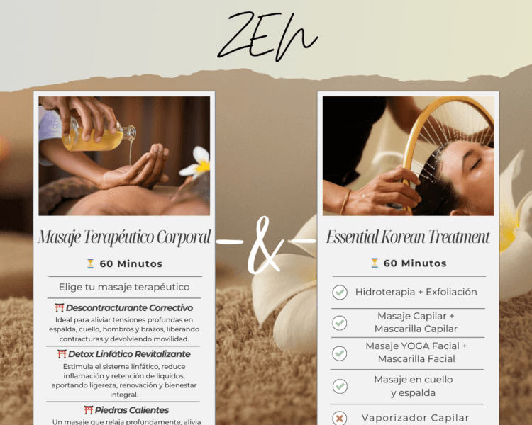 🌿 Paquete Zen: Masaje Terapéutico + Essential Korean Treatment