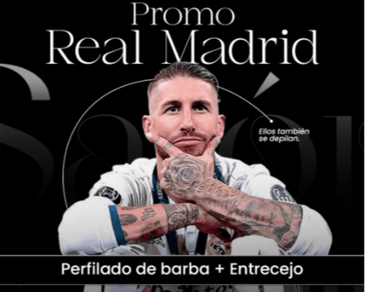 PROMO REAL MADRID. perfilado de barba + entrecejo / 6 sesiones