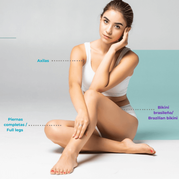 Full Legs + Brazilian Bikini = Free Underarm (6 Sessions) / Piernas Completas + Bikini Brasileño = Axilas Gratis (6 sesiones)