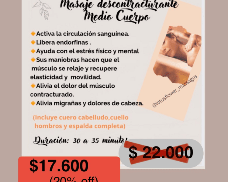 MASAJE DESCONTRACTURANTE MEDIO CUERPO CYBER NAVIDEÑO