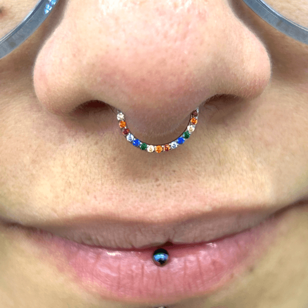 Argolla segmentada cristales arcoíris (COD 562/563)