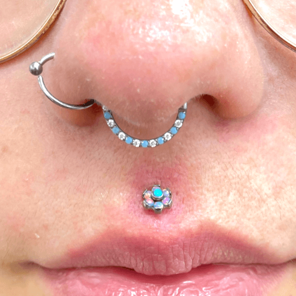 Argolla segmentada cristal turquesa (COD 540/541)