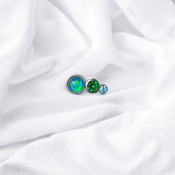 Top 3 clúster ópalo y cristal celeste y verde (COD 425)