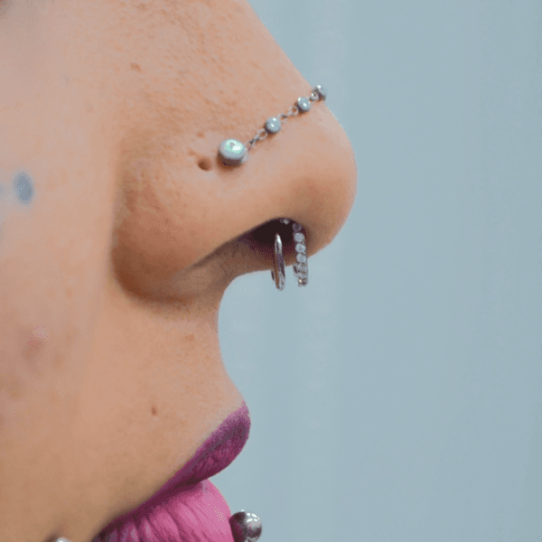 Argolla segmentada doble línea cristal blanco (COD 637/638)