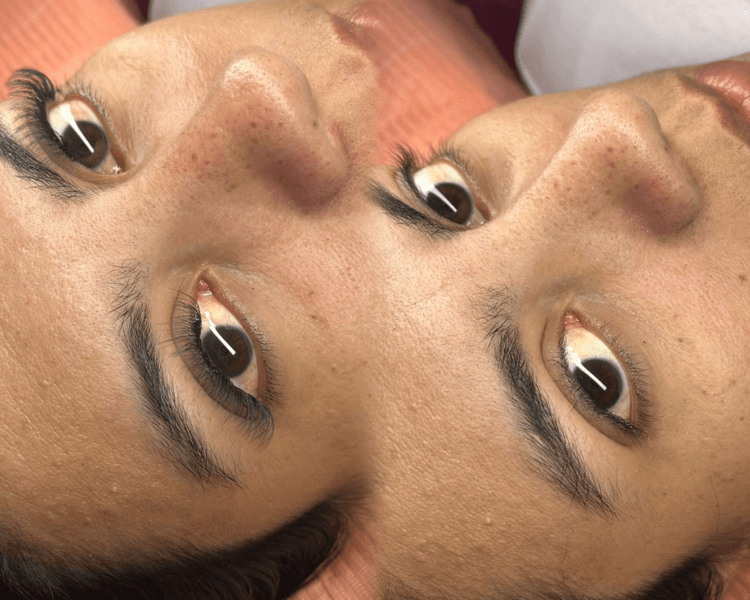 Pestañas punto a punto