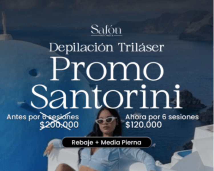 40% OFF PROMO SANTORINI Rebaje + media pierna / 6 Sesiones