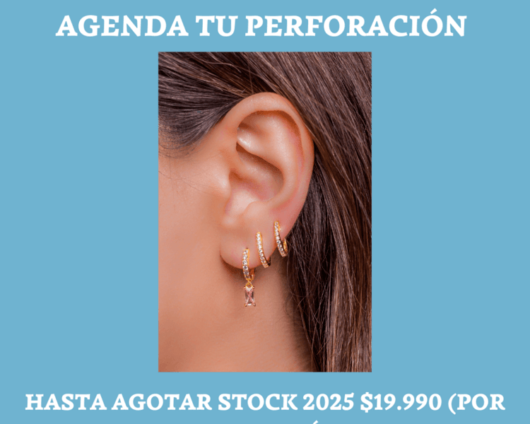 Perforaciones orejas (valor por CADA perforación, incluye aro)