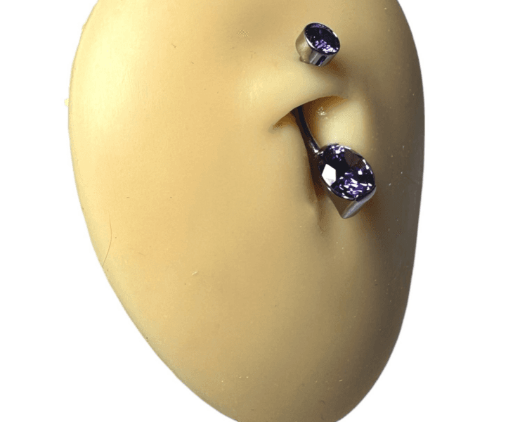 Navel ombligo gran cristal morado COD 648
